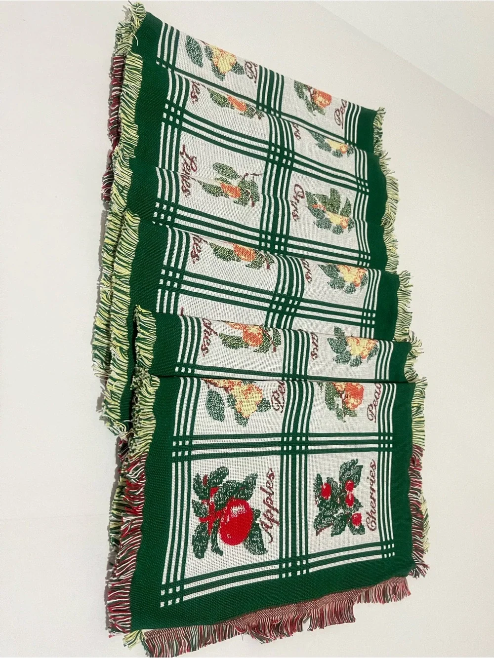 Vintage woven tapestry placemat by The Rug Barn. Lot of 6